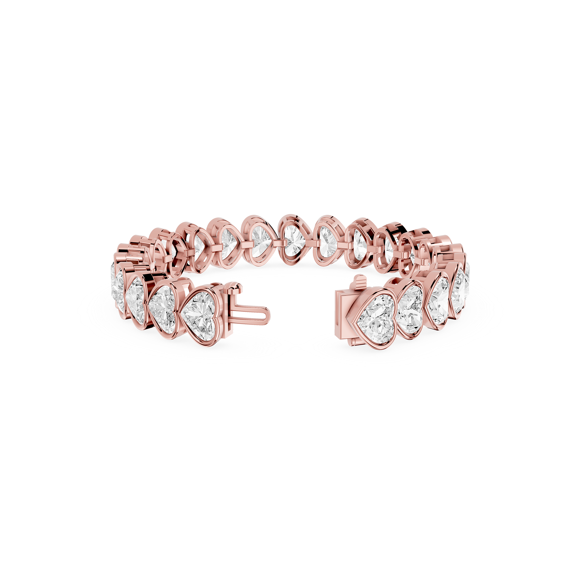 Lab Grown Heart Shape Diamond Tennis Bracelet