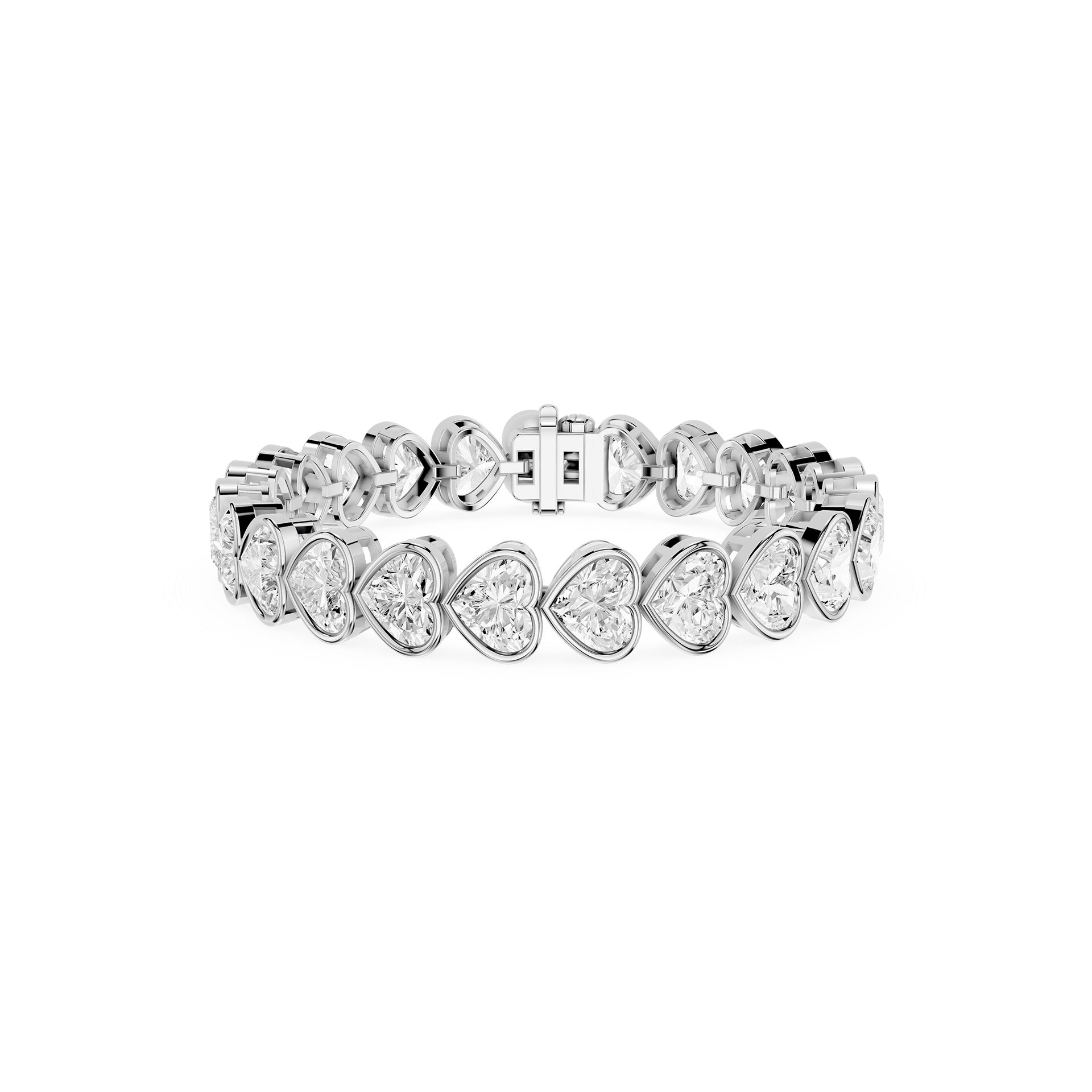 Lab Grown Heart Shape Diamond Tennis Bracelet