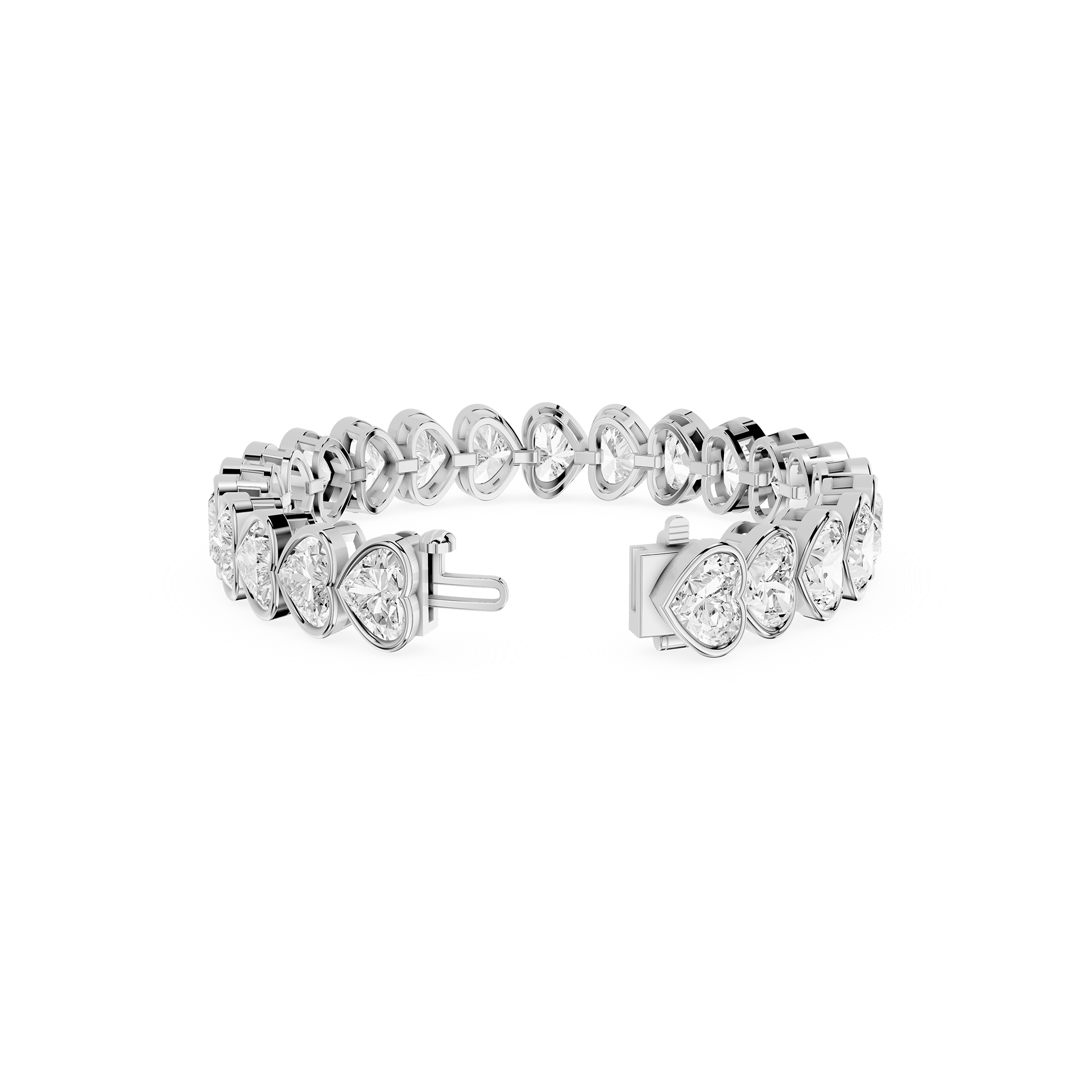 Lab Grown Heart Shape Diamond Tennis Bracelet