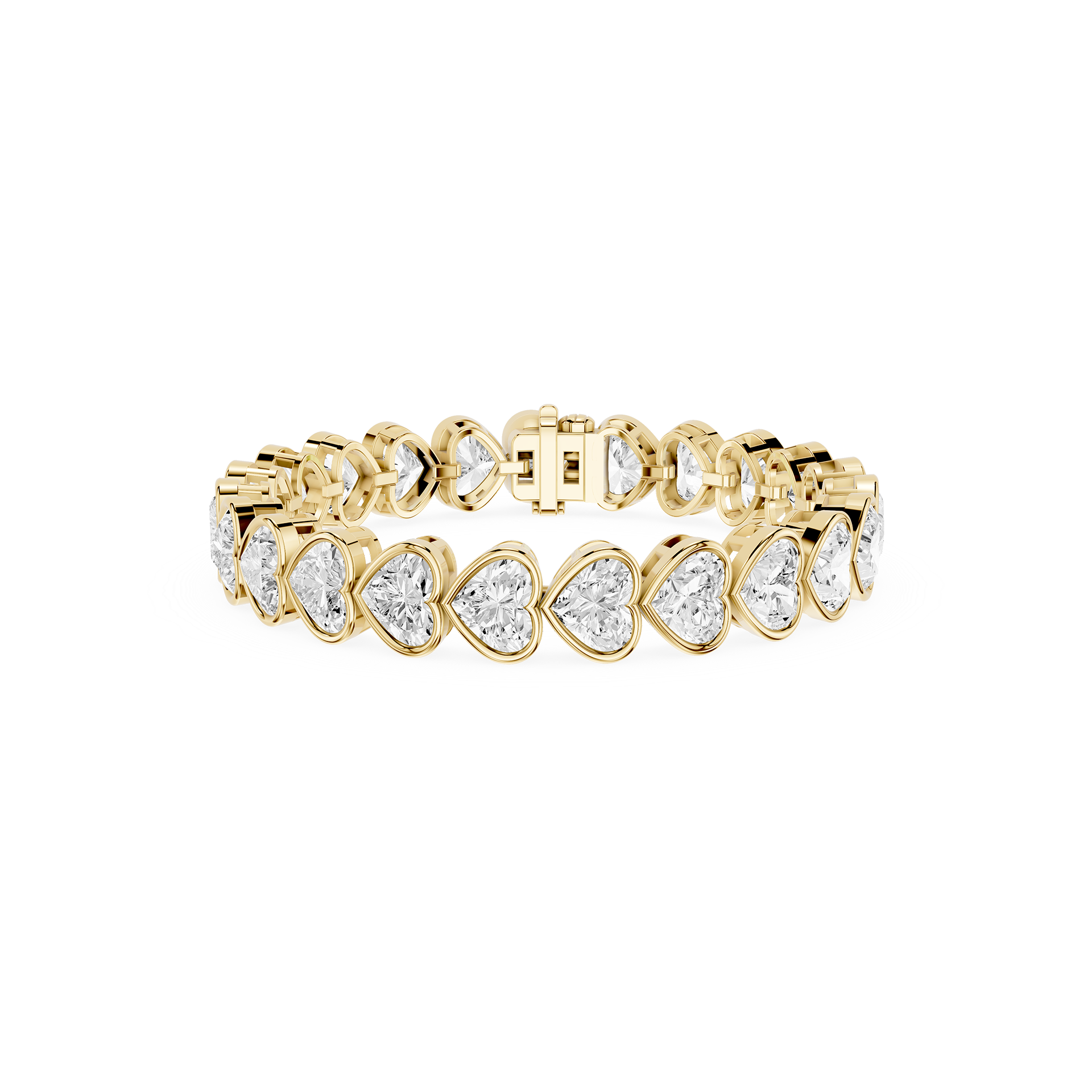 Lab Grown Heart Shape Diamond Tennis Bracelet