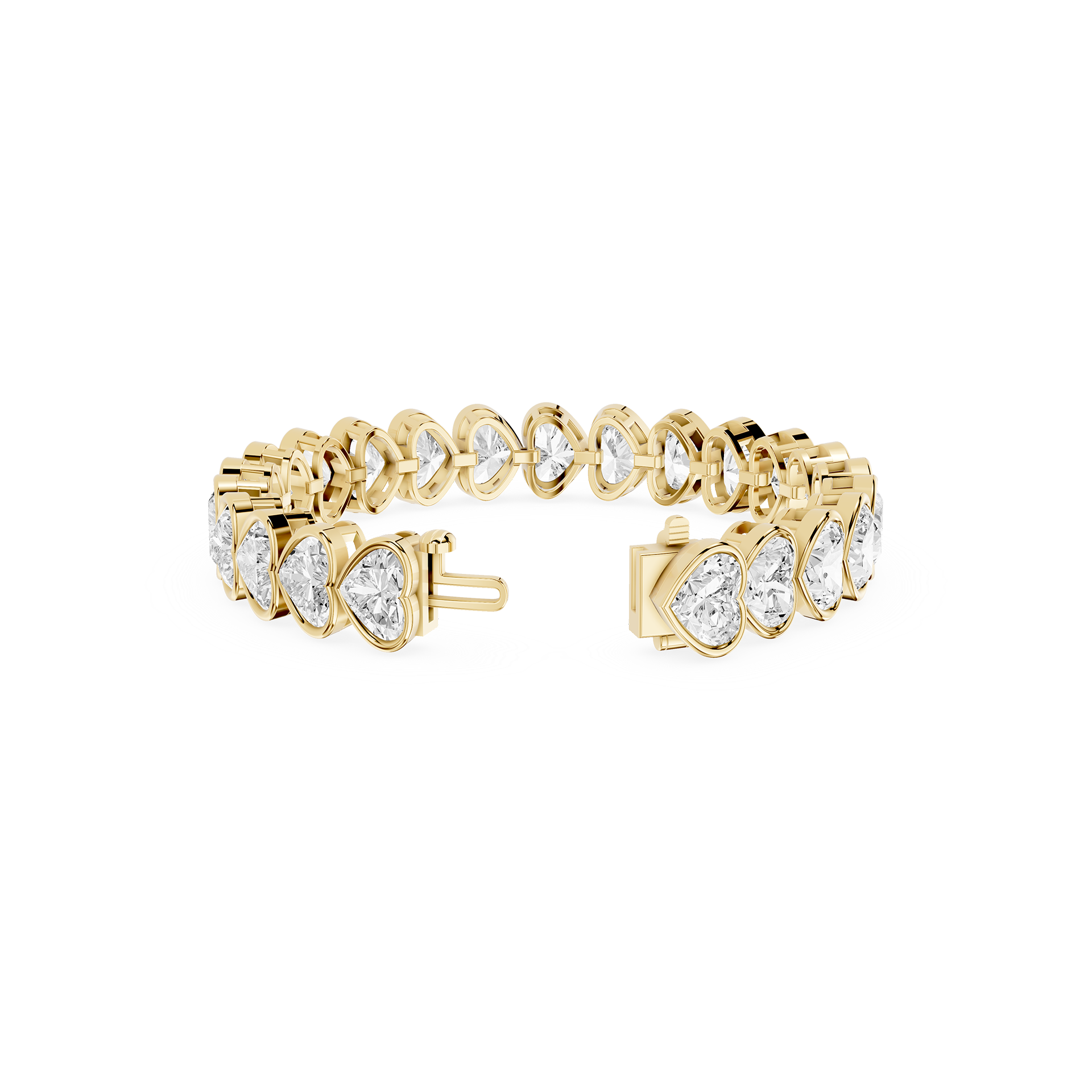 Lab Grown Heart Shape Diamond Tennis Bracelet
