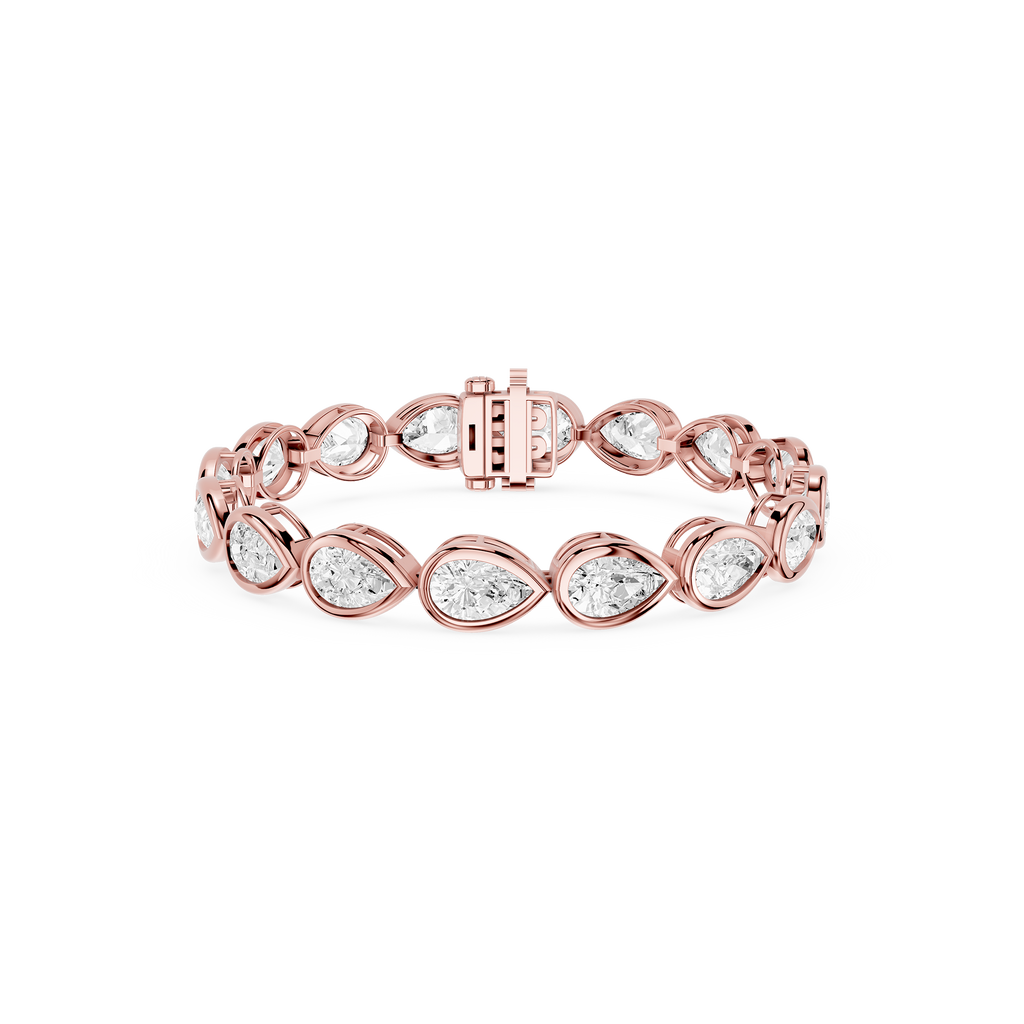 Lab Grown Pear Bezel Diamond Tennis Bracelet