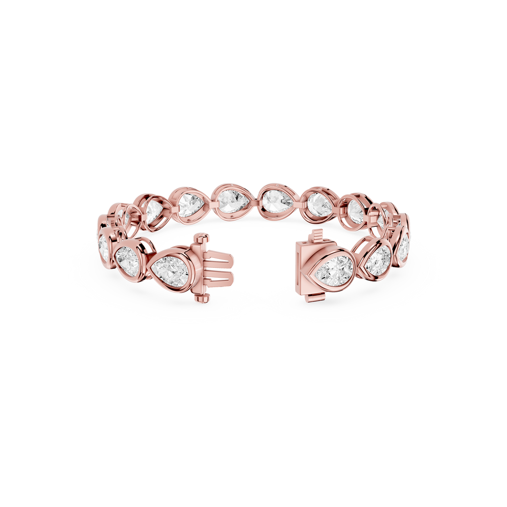 Lab Grown Pear Bezel Diamond Tennis Bracelet