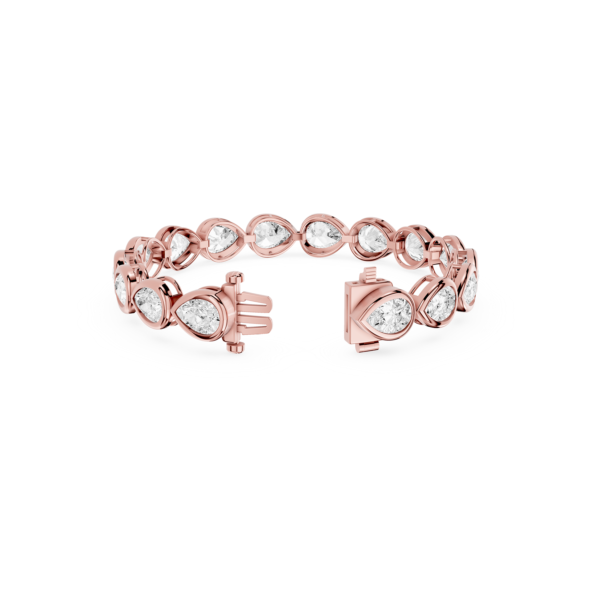 Lab Grown Pear Bezel Diamond Tennis Bracelet