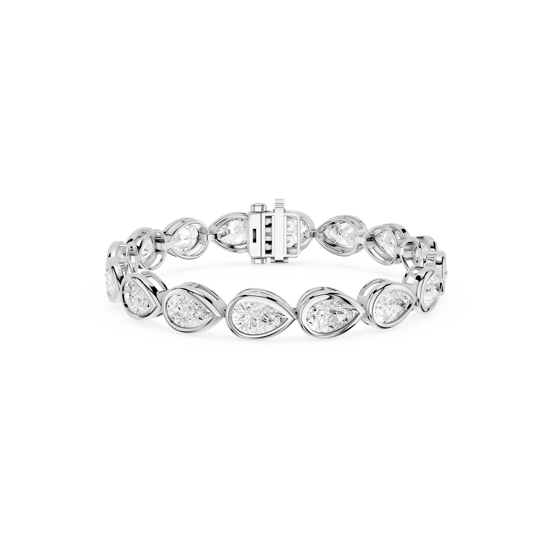 Lab Grown Pear Bezel Diamond Tennis Bracelet