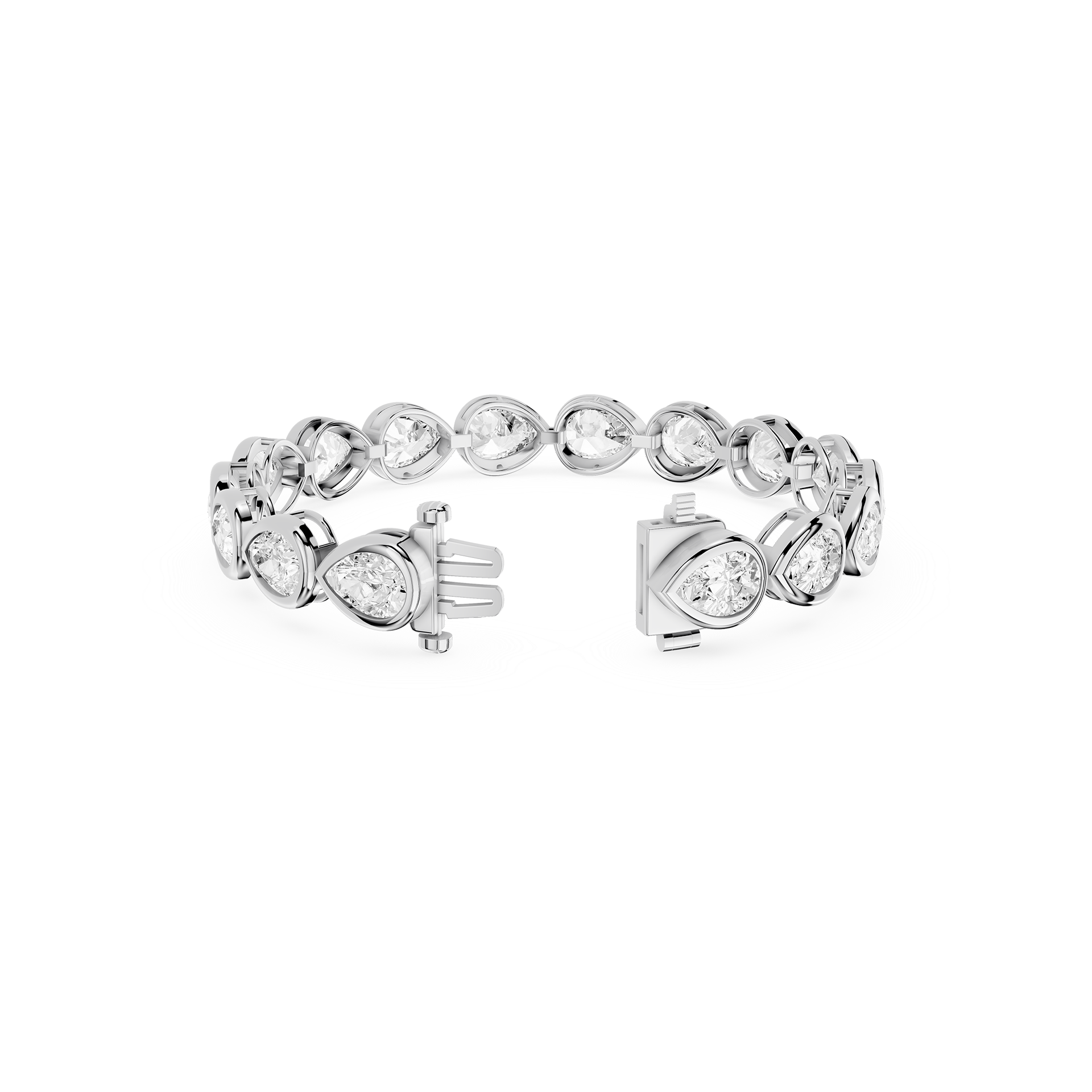 Lab Grown Pear Bezel Diamond Tennis Bracelet