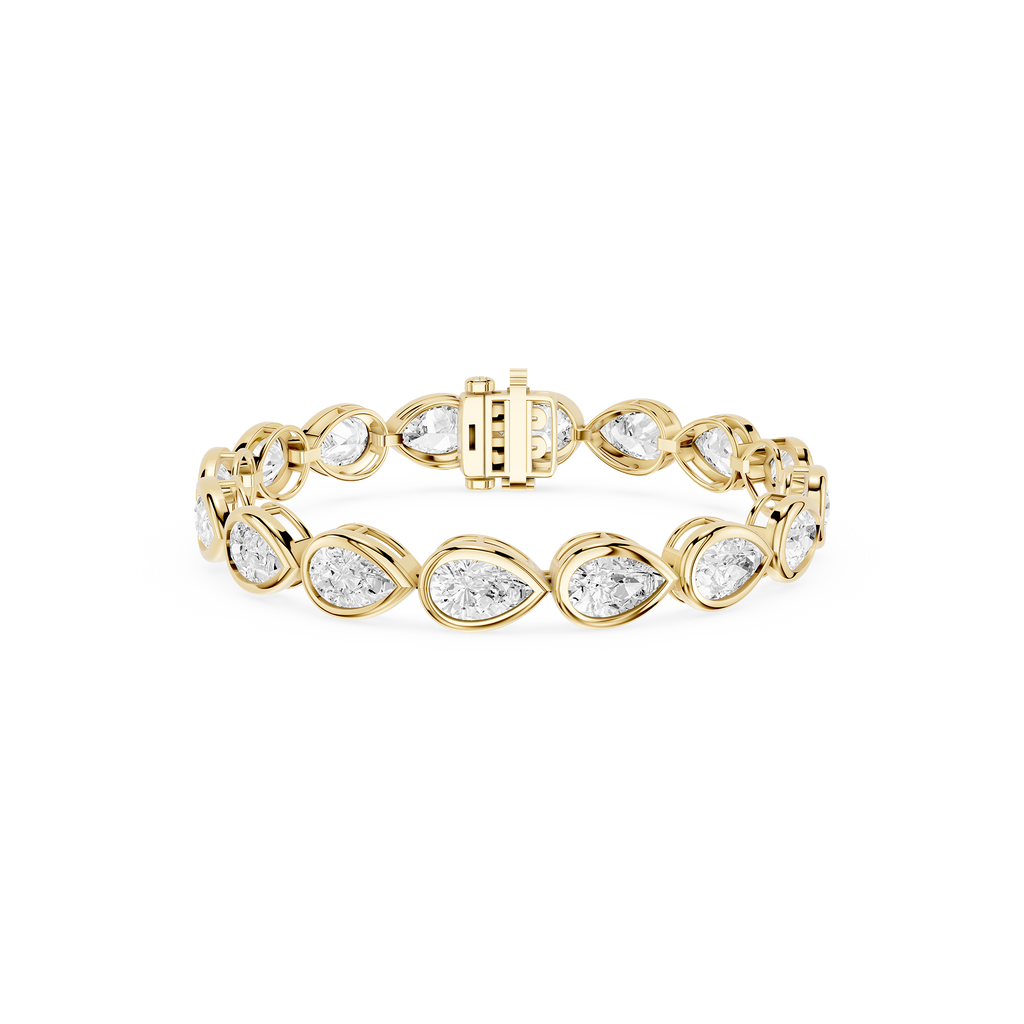 Lab Grown Pear Bezel Diamond Tennis Bracelet
