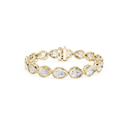 Lab Grown Pear Bezel Diamond Tennis Bracelet
