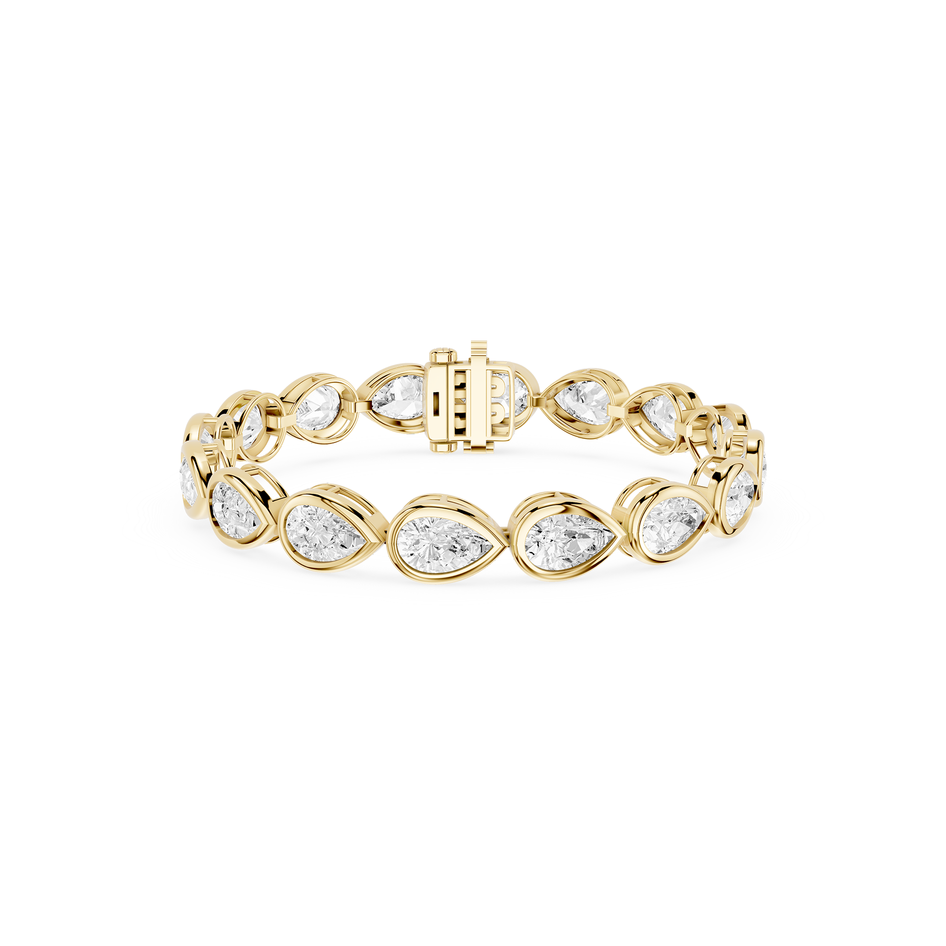 Lab Grown Pear Bezel Diamond Tennis Bracelet