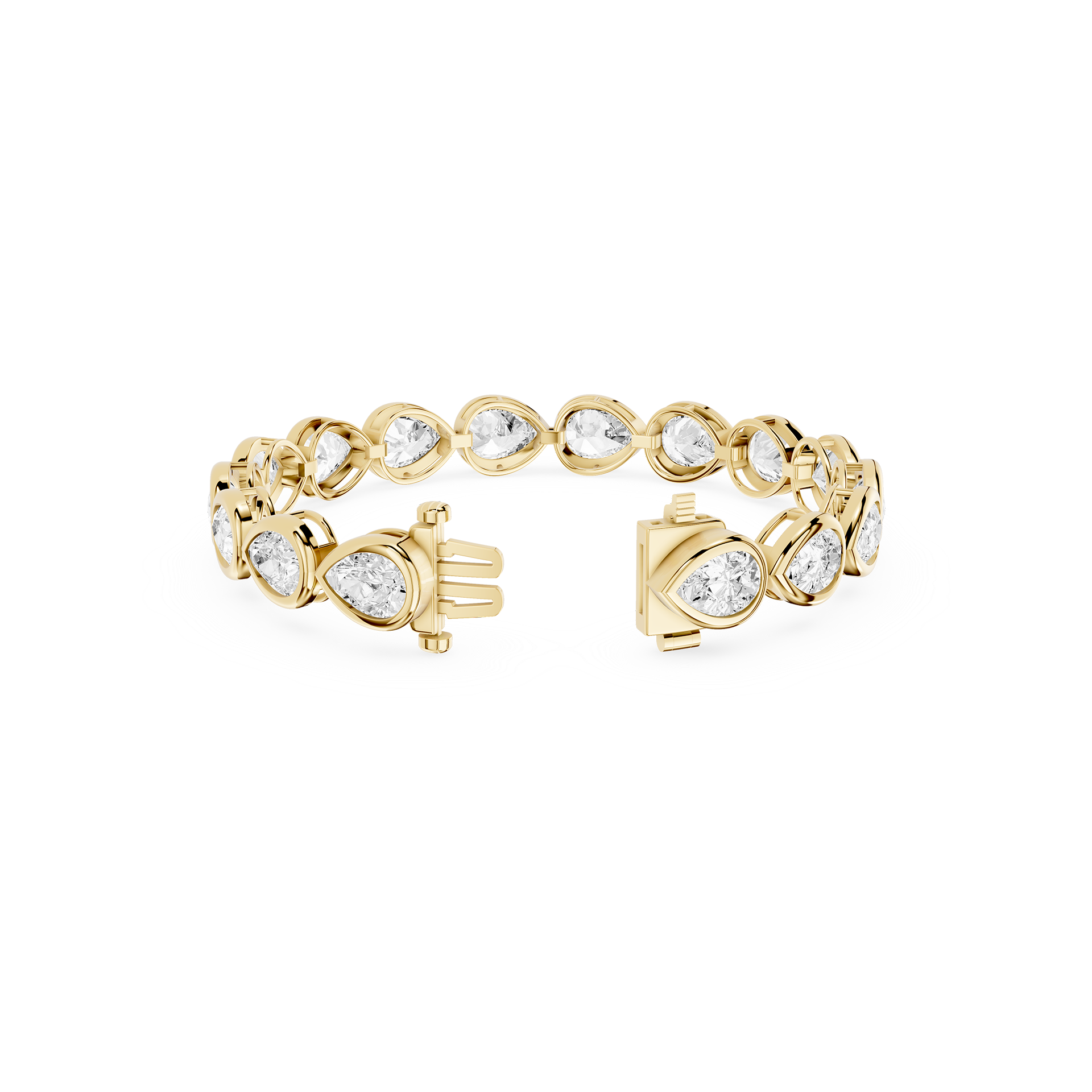 Lab Grown Pear Bezel Diamond Tennis Bracelet