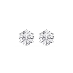 Round Cut Lab Grown Diamond Six Prong Stud Earrings