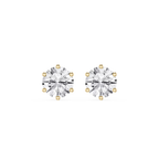 Round Cut Lab Grown Diamond Six Prong Stud Earrings