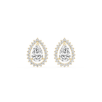 Pear Lab Diamond Halo Stud Earrings