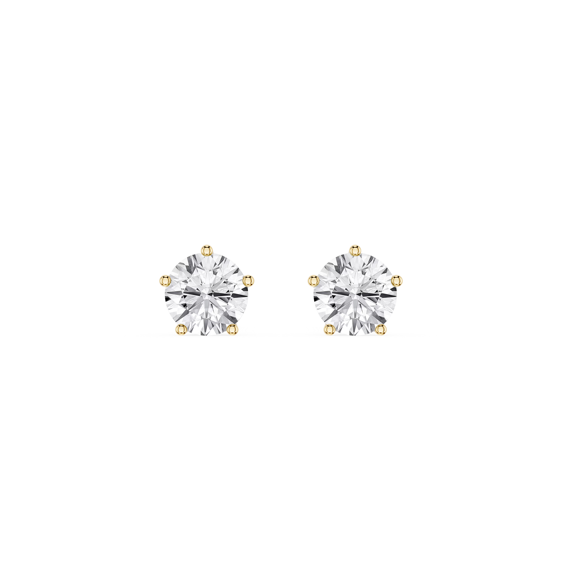 Round Cut Lab Diamond Five Prong Stud Earrings