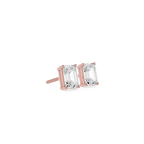 Emerald Cut Lab Diamond Four Prong Stud Earrings