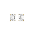 Emerald Cut Lab Diamond Four Prong Stud Earrings