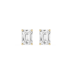 Emerald Cut Lab Diamond Four Prong Stud Earrings