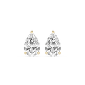 Pear Cut Lab Diamond Three Prong Stud Earrings