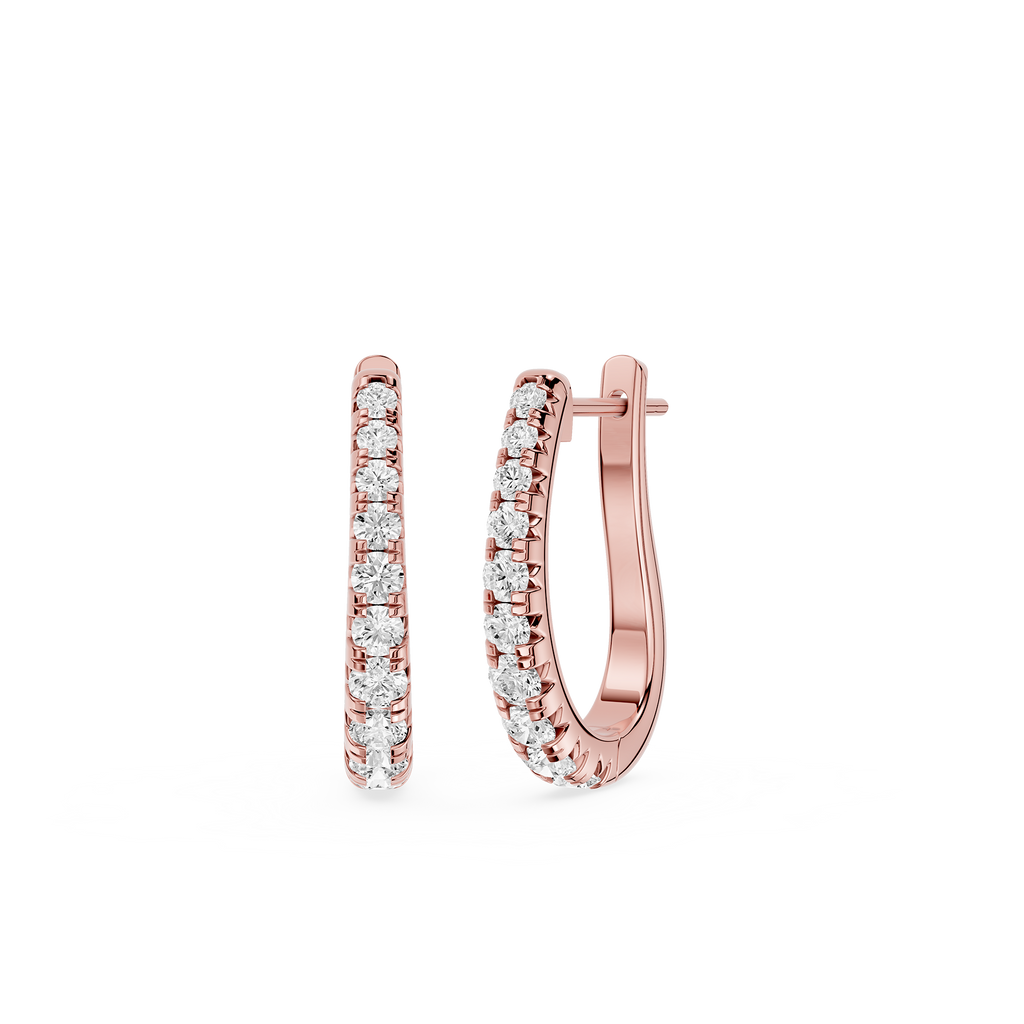 Round Lab Grown Diamond Huggie Earrings for Everyday Wear