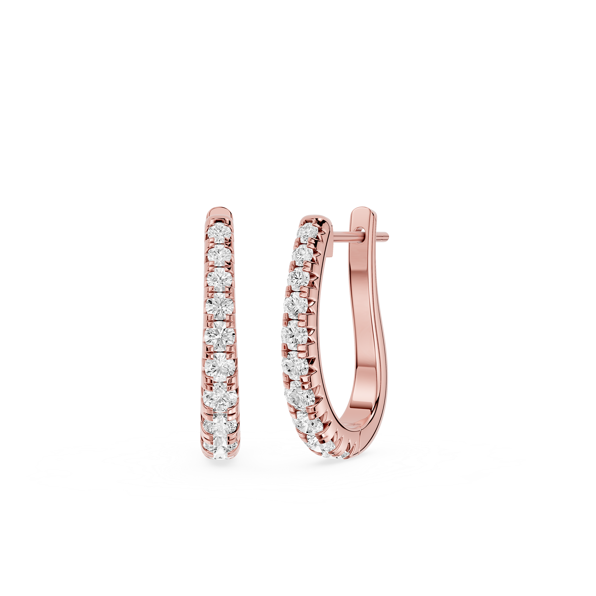 Round Lab Grown Diamond Huggie Earrings for Everyday Wear
