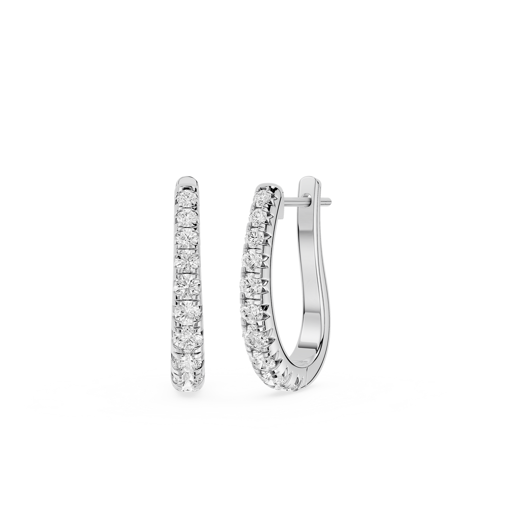 Round Lab Grown Diamond Huggie Earrings for Everyday Wear