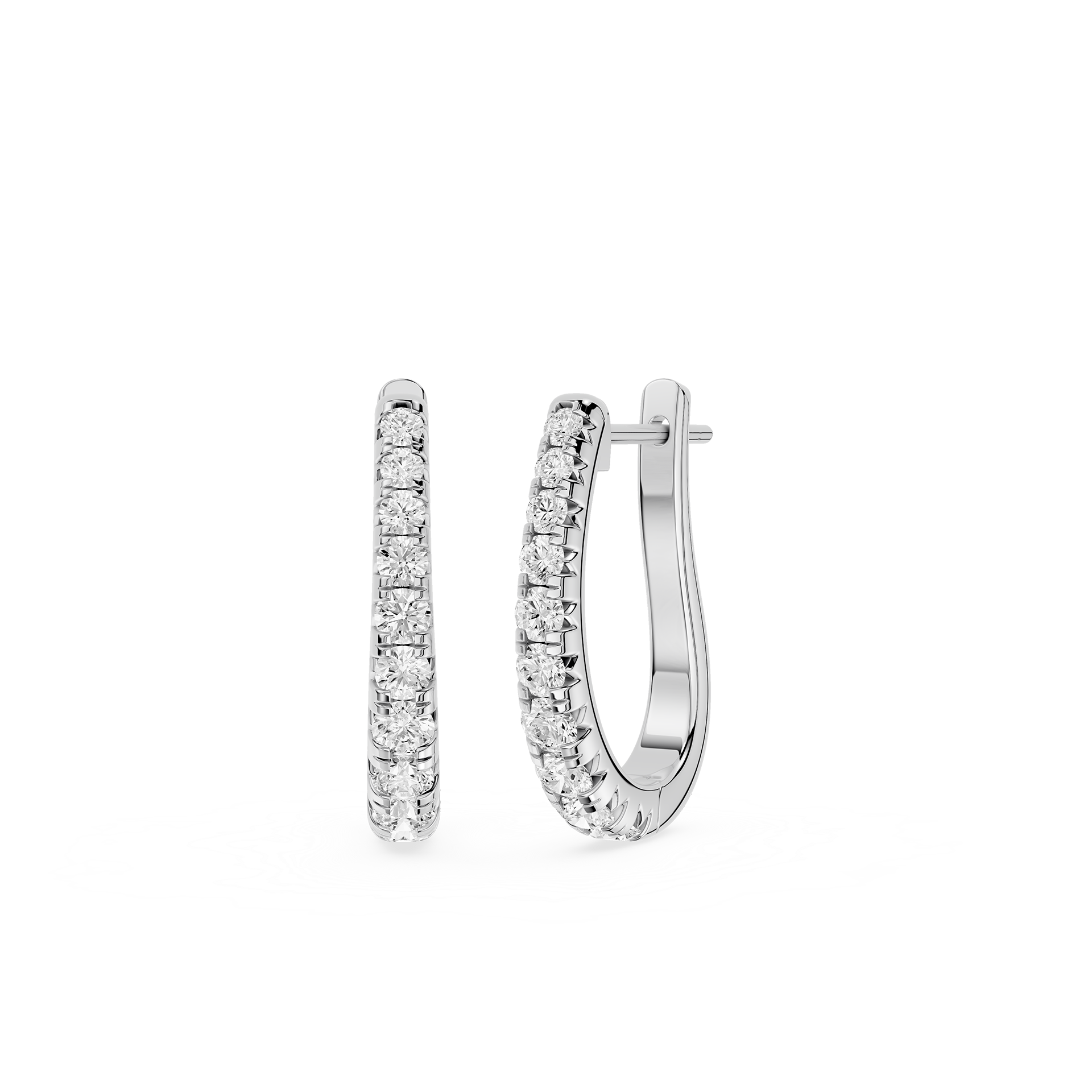 Round Lab Grown Diamond Huggie Earrings for Everyday Wear