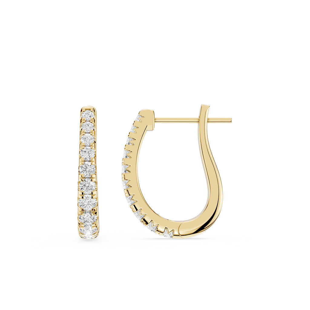 Round Lab Grown Diamond Huggie Earrings for Everyday Wear