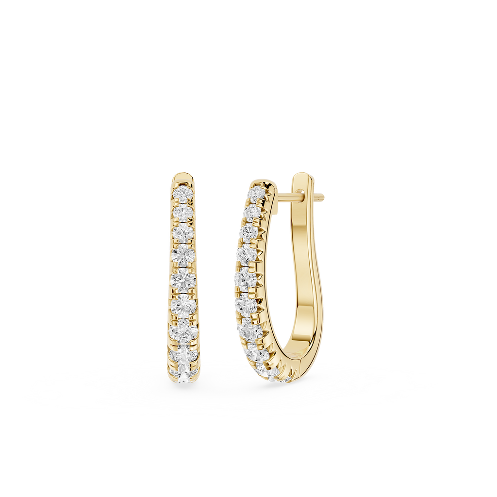 Round Lab Grown Diamond Huggie Earrings for Everyday Wear