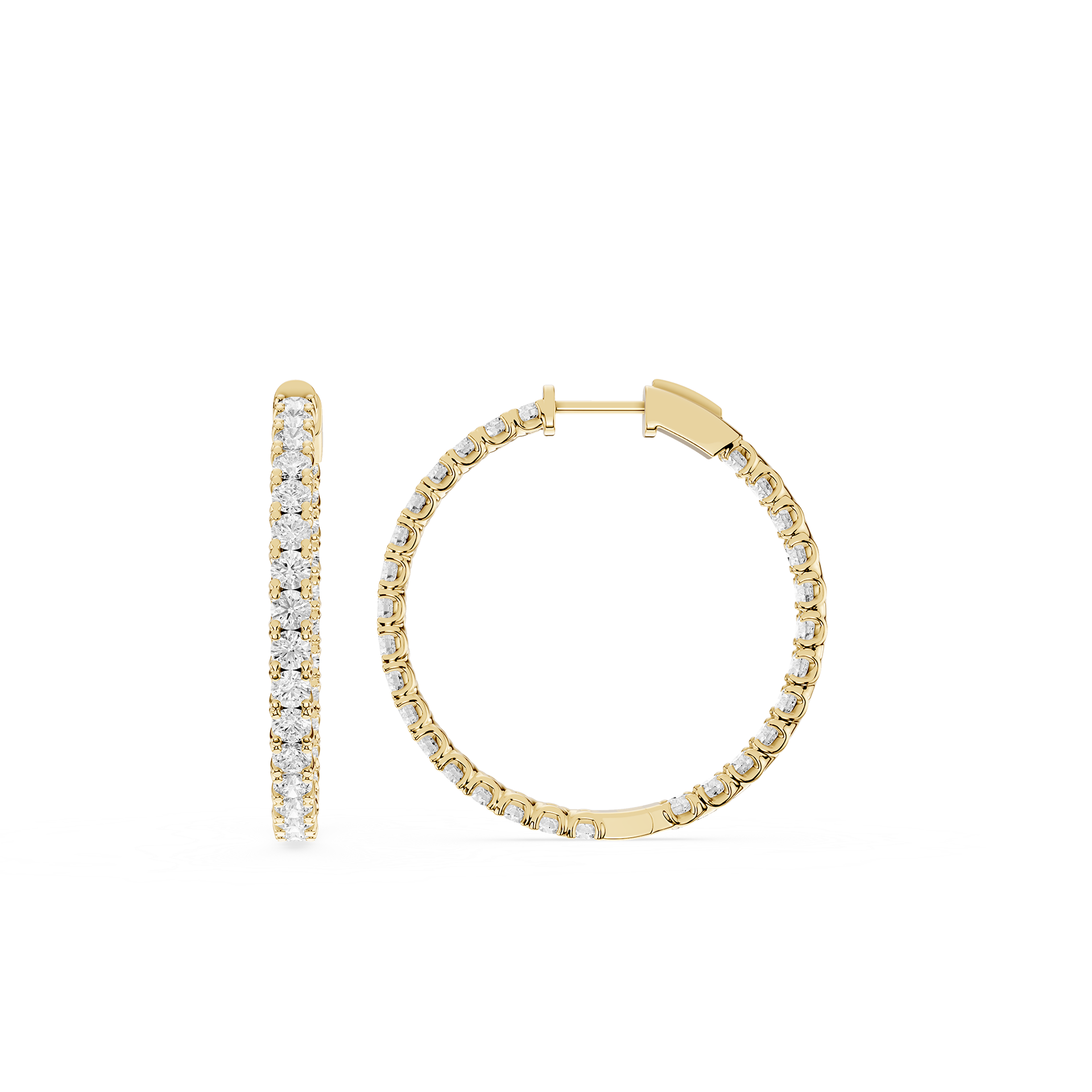 Round Lab Grown Diamond Inside-Out Hoop Earrings for Women