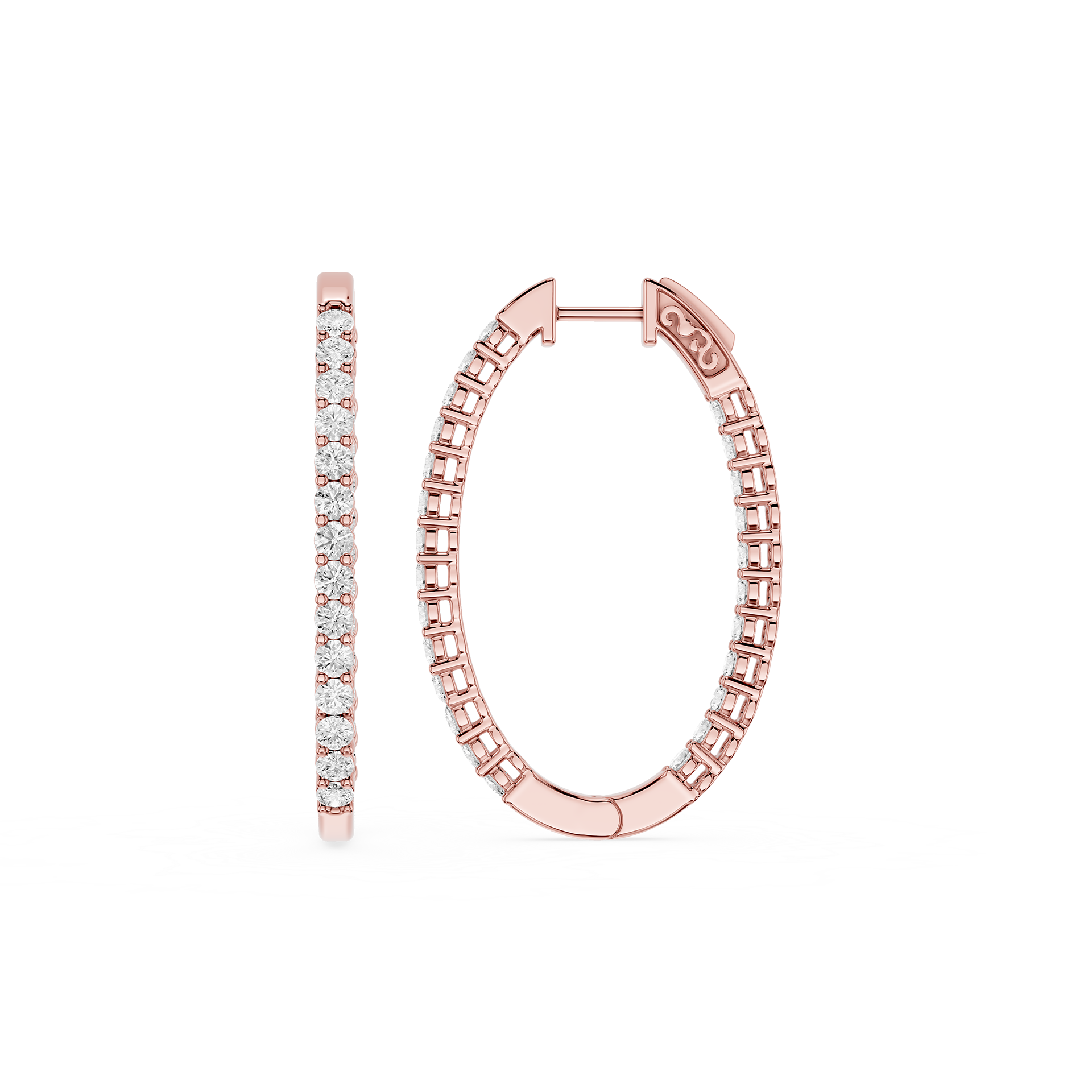 Classic Diamond Circle Hoop Earrings with Lab Grown Diamonds