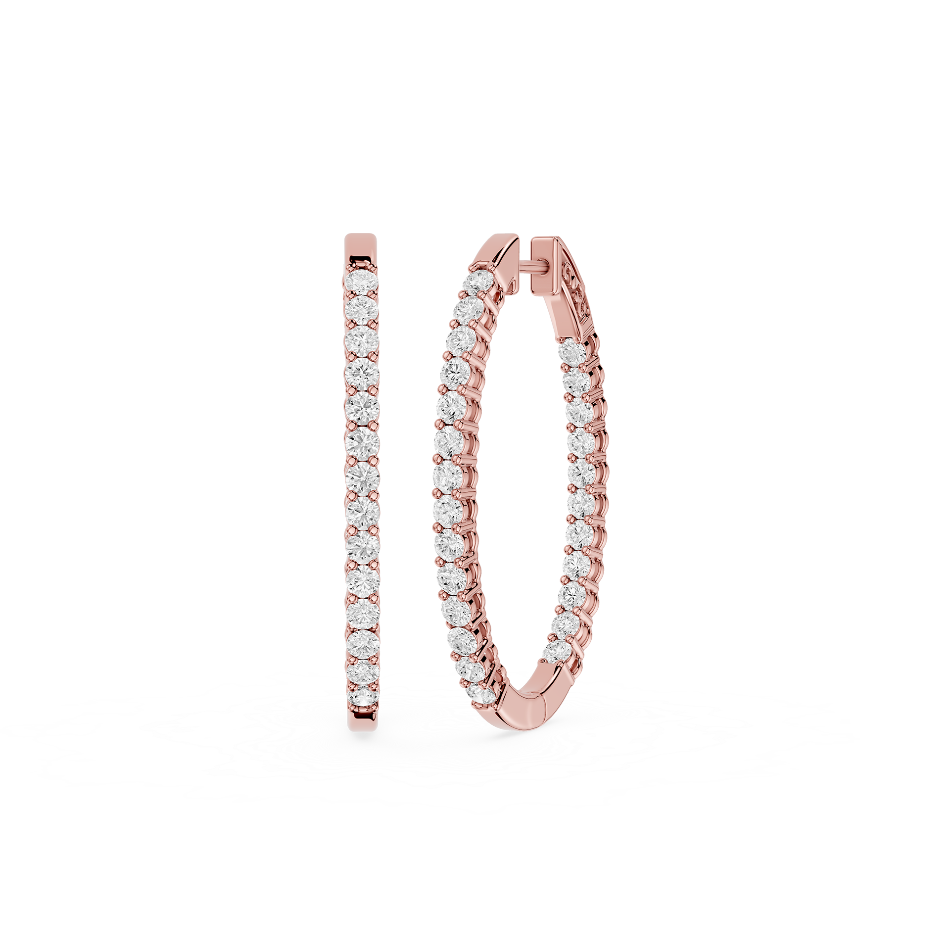 Classic Diamond Circle Hoop Earrings with Lab Grown Diamonds
