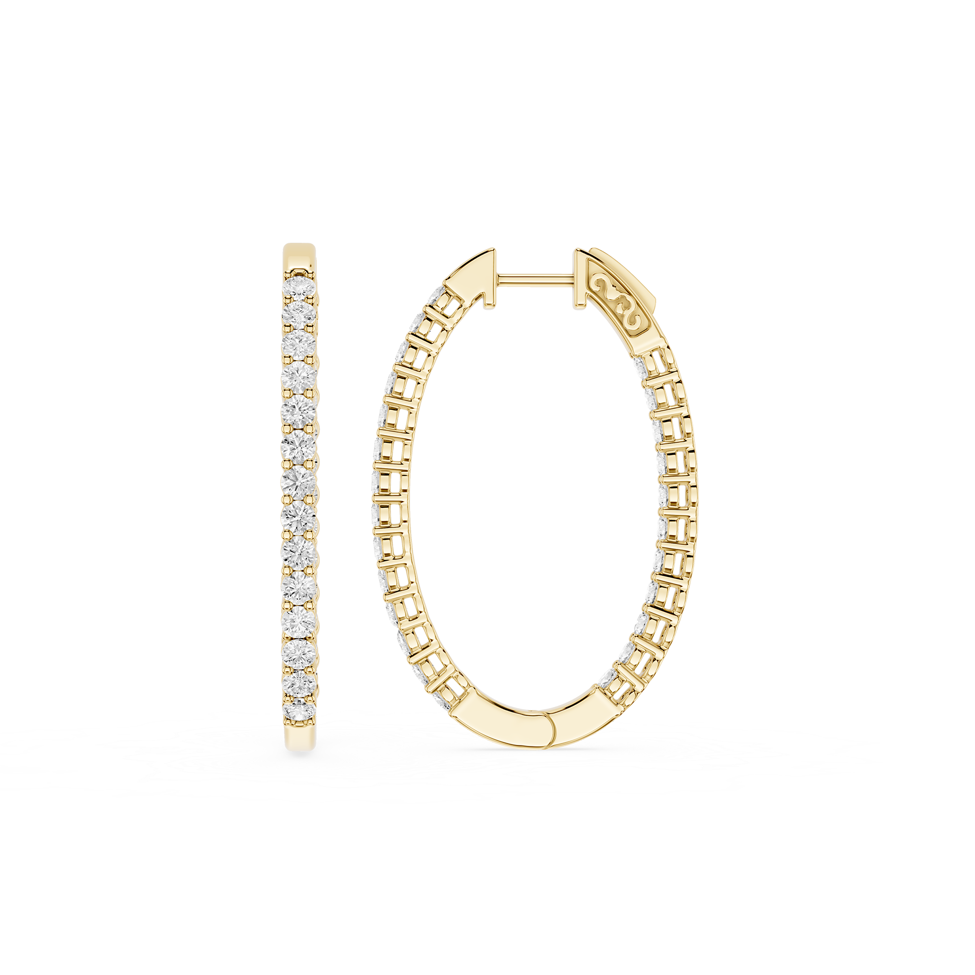Classic Diamond Circle Hoop Earrings with Lab Grown Diamonds