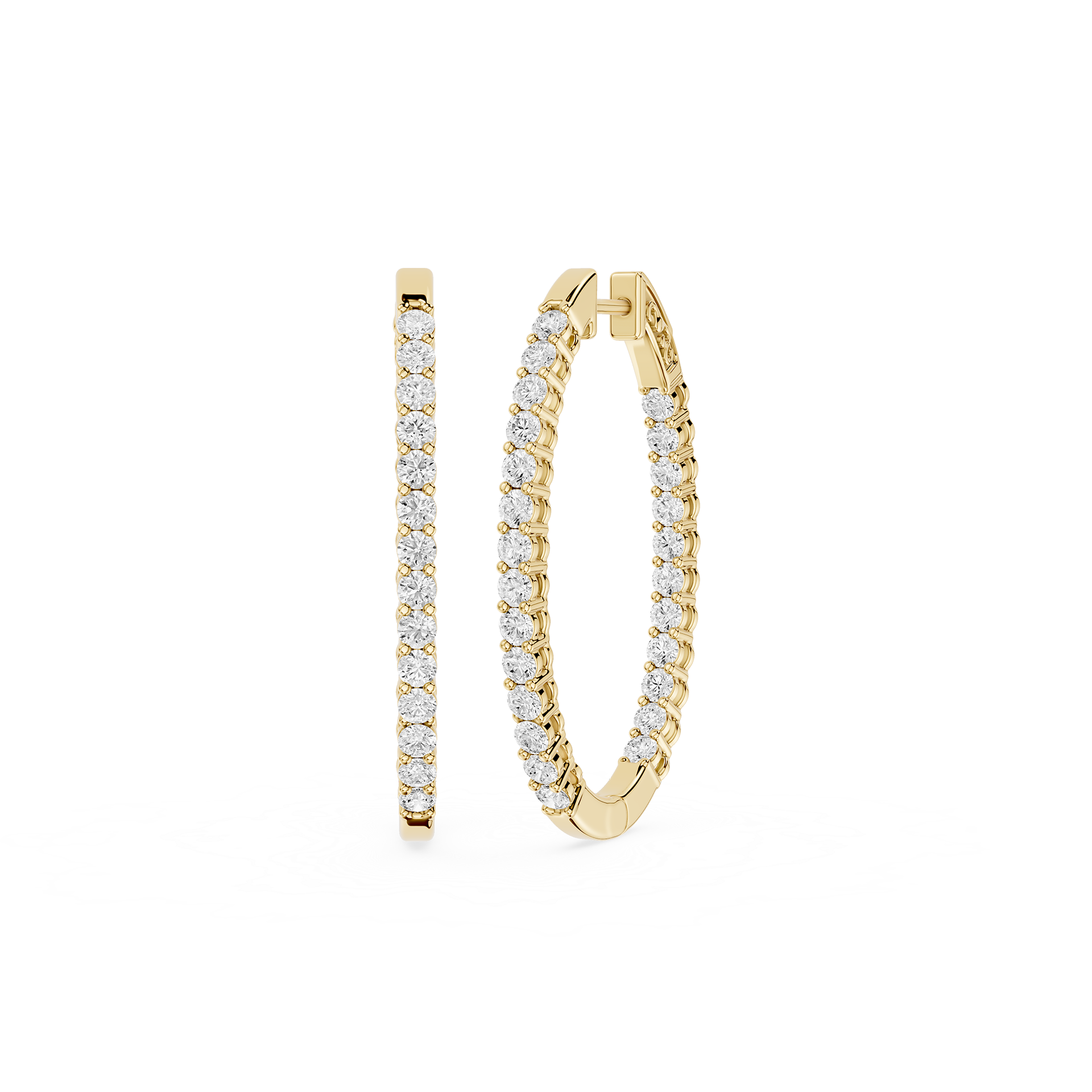 Classic Diamond Circle Hoop Earrings with Lab Grown Diamonds
