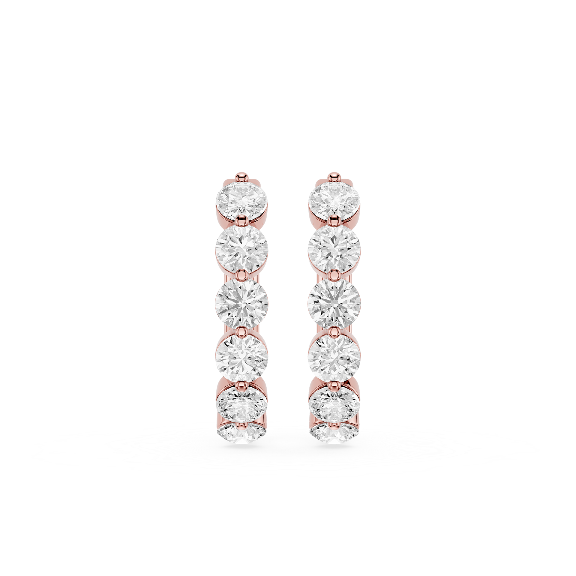 Graduated Round Lab Grown Diamond Hoop Earrings for Women