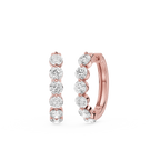 Graduated Round Lab Grown Diamond Hoop Earrings for Women
