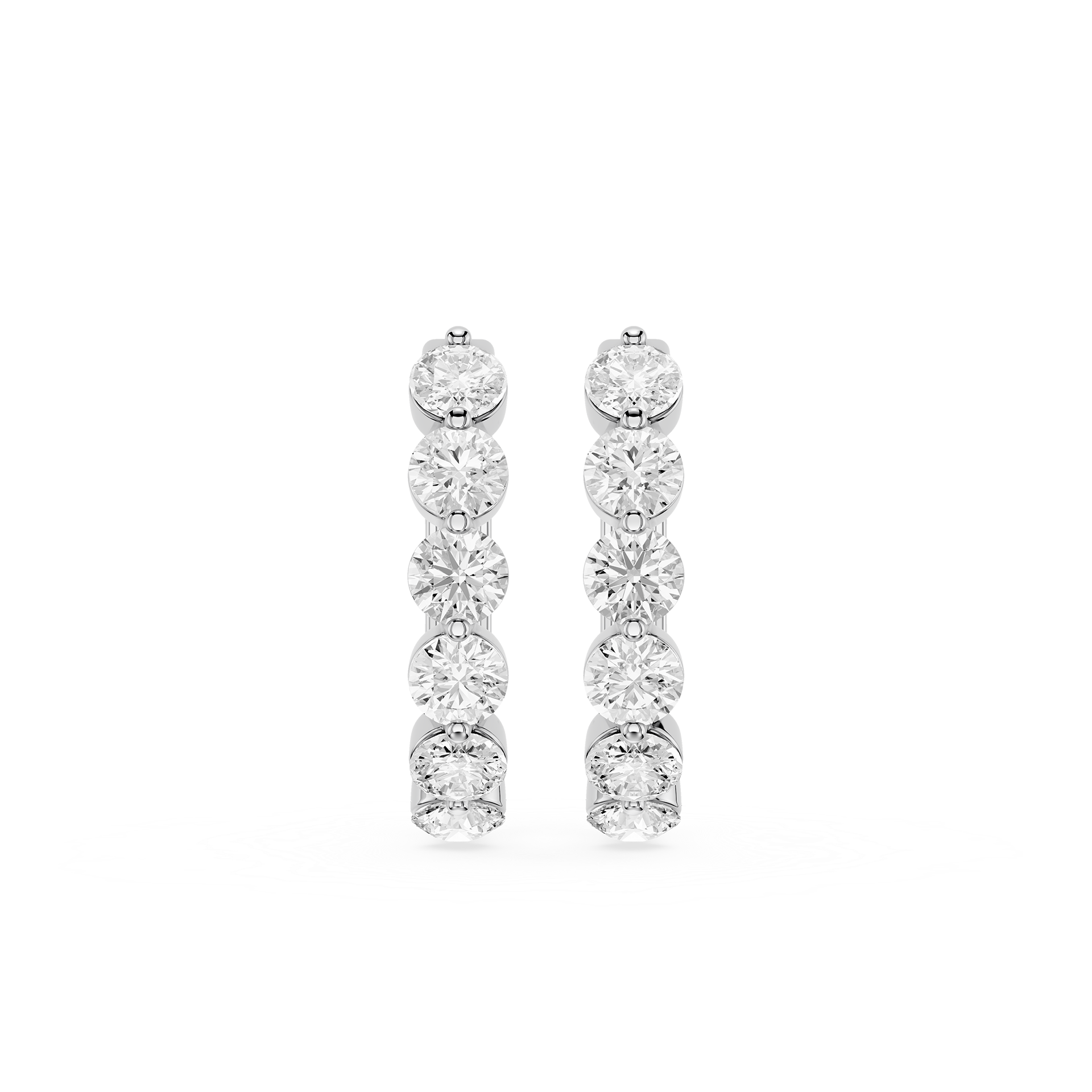 Graduated Round Lab Grown Diamond Hoop Earrings for Women