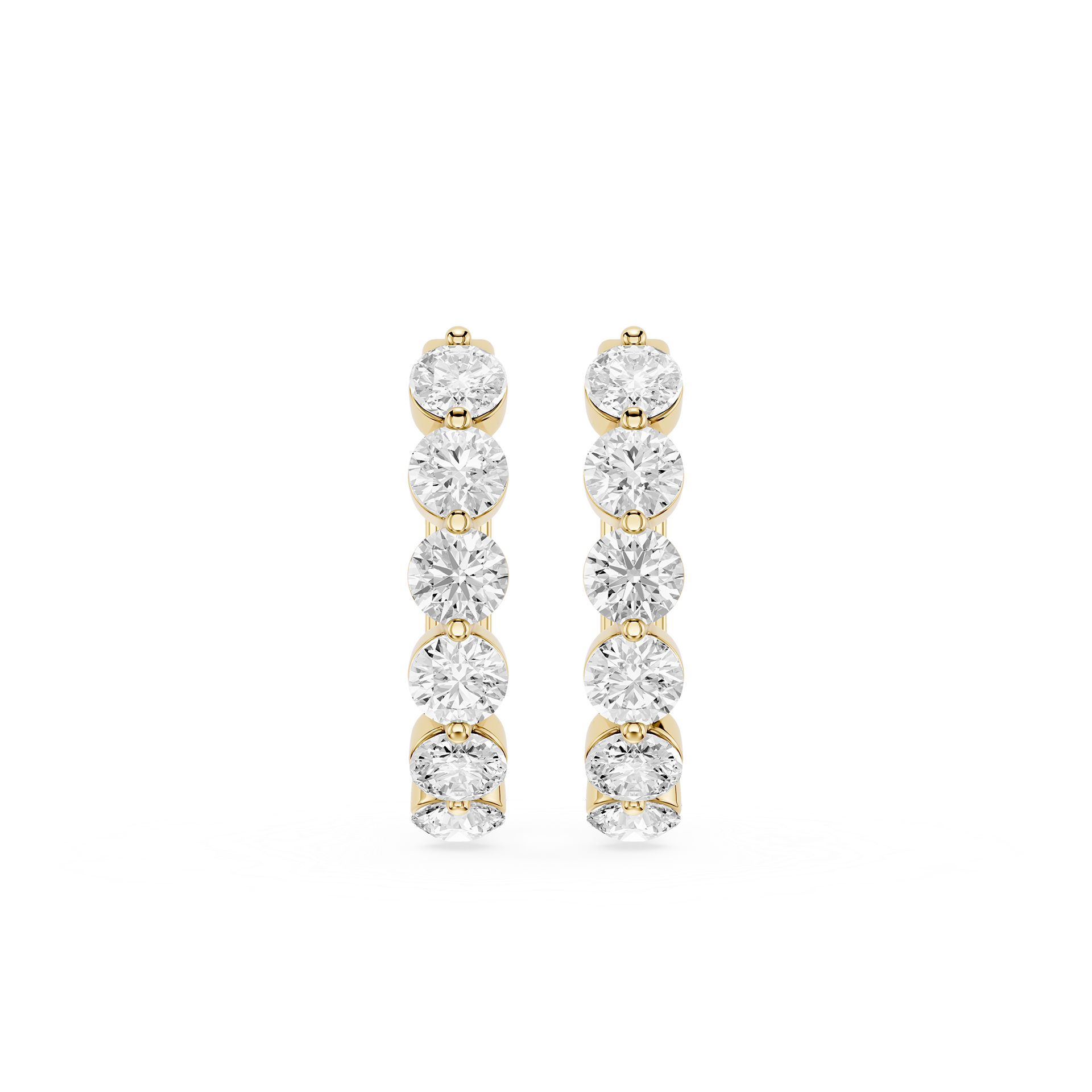 Graduated Round Lab Grown Diamond Hoop Earrings for Women