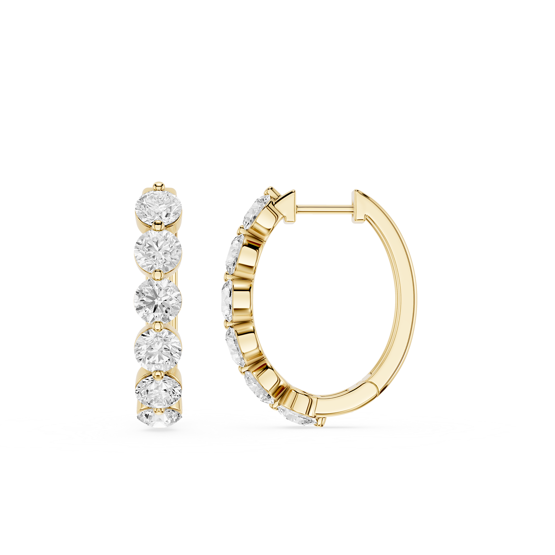 Graduated Round Lab Grown Diamond Hoop Earrings for Women