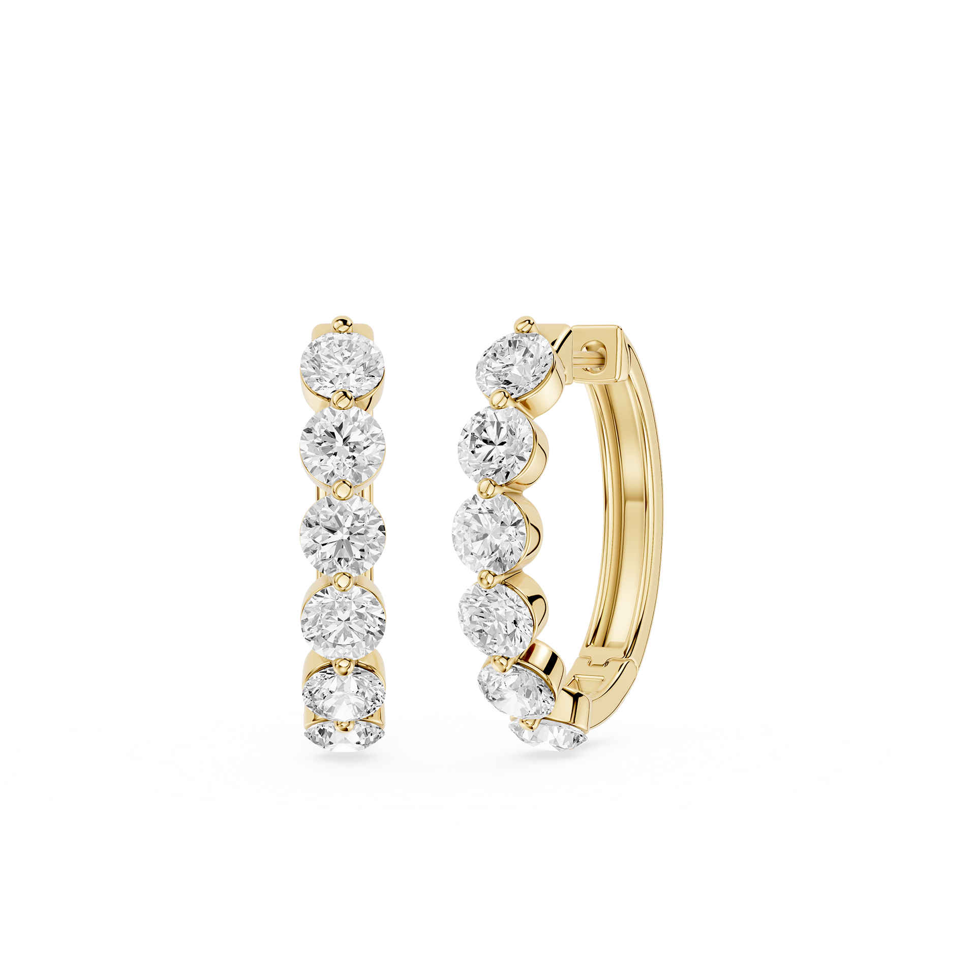 Graduated Round Lab Grown Diamond Hoop Earrings for Women