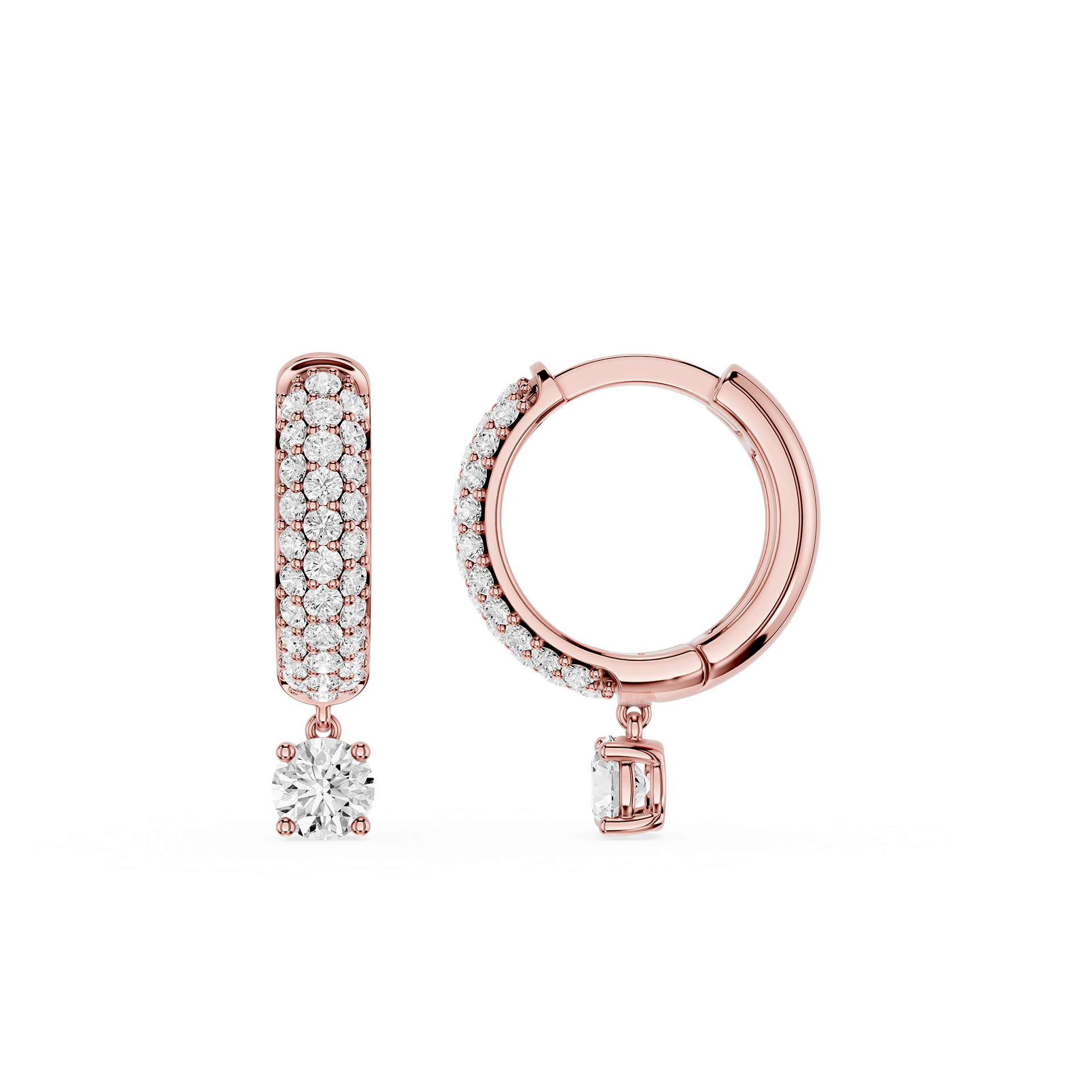 Diamond Drop Huggie Earrings with Lab Grown Diamonds