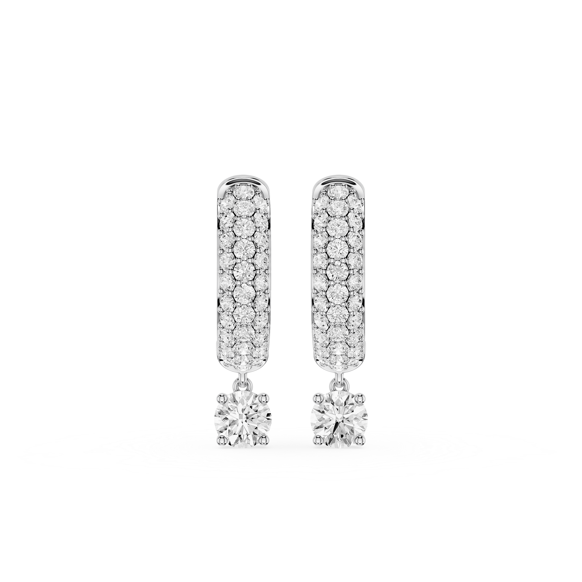 Diamond Drop Huggie Earrings with Lab Grown Diamonds