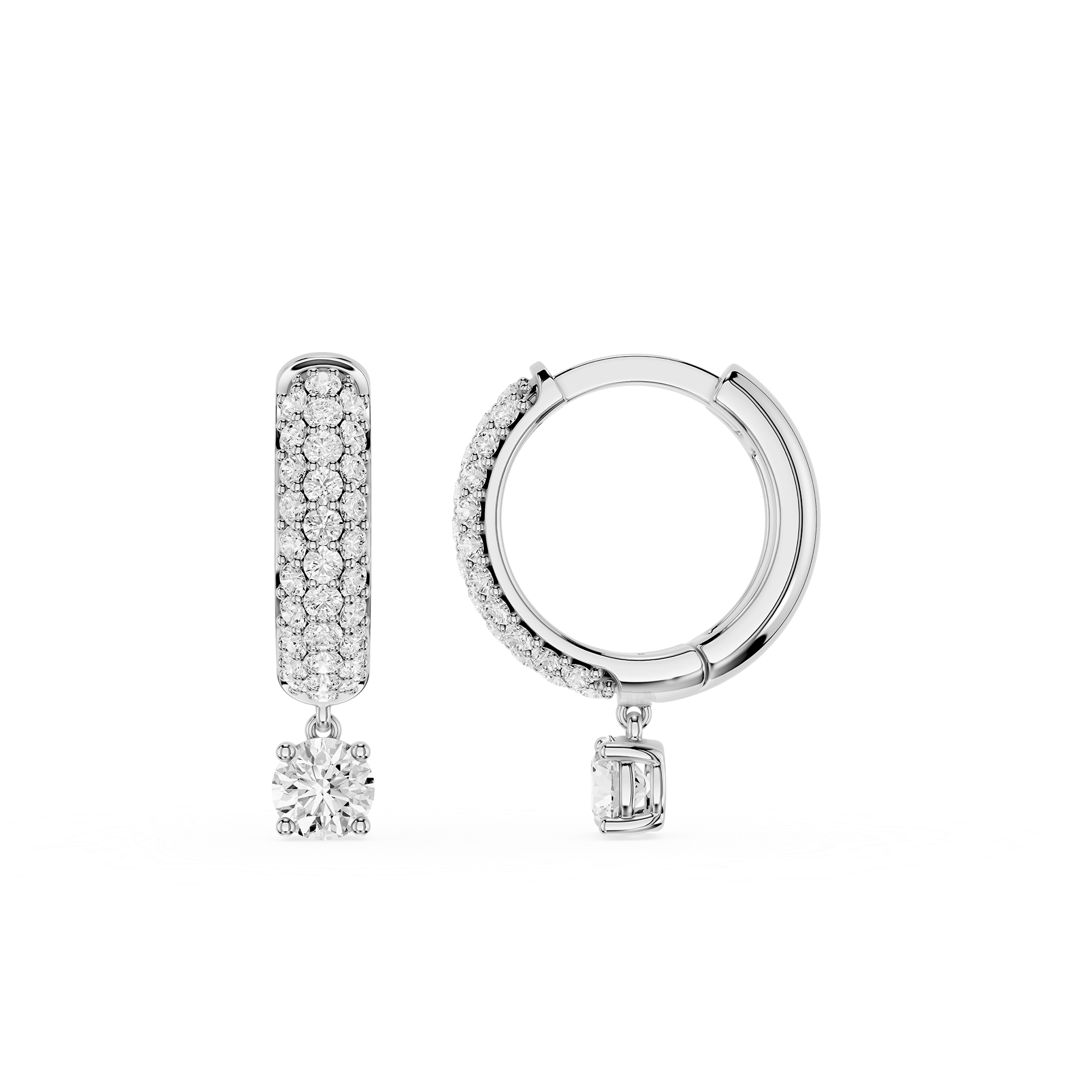 Diamond Drop Huggie Earrings with Lab Grown Diamonds