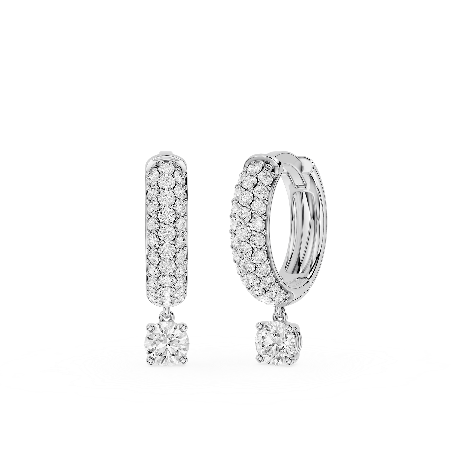 Diamond Drop Huggie Earrings with Lab Grown Diamonds