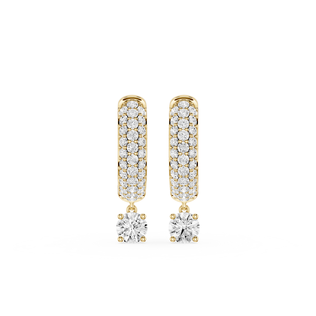 Diamond Drop Huggie Earrings with Lab Grown Diamonds