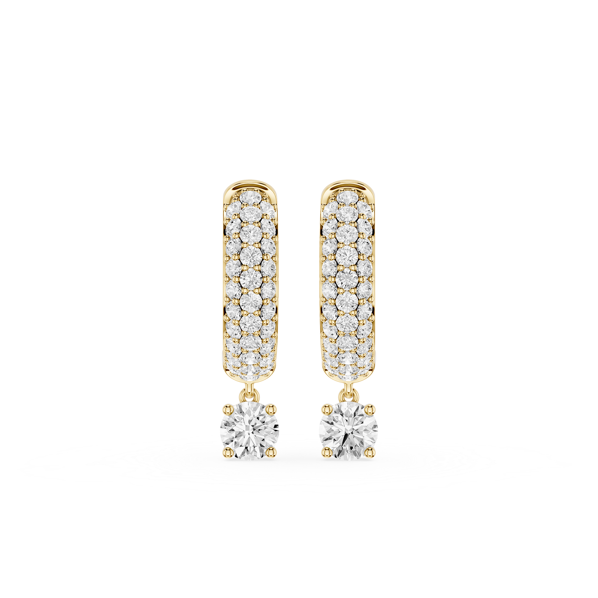 Diamond Drop Huggie Earrings with Lab Grown Diamonds