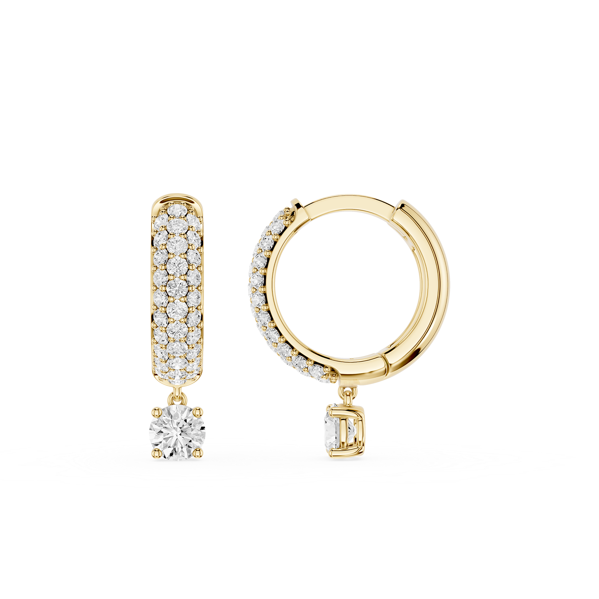Diamond Drop Huggie Earrings with Lab Grown Diamonds