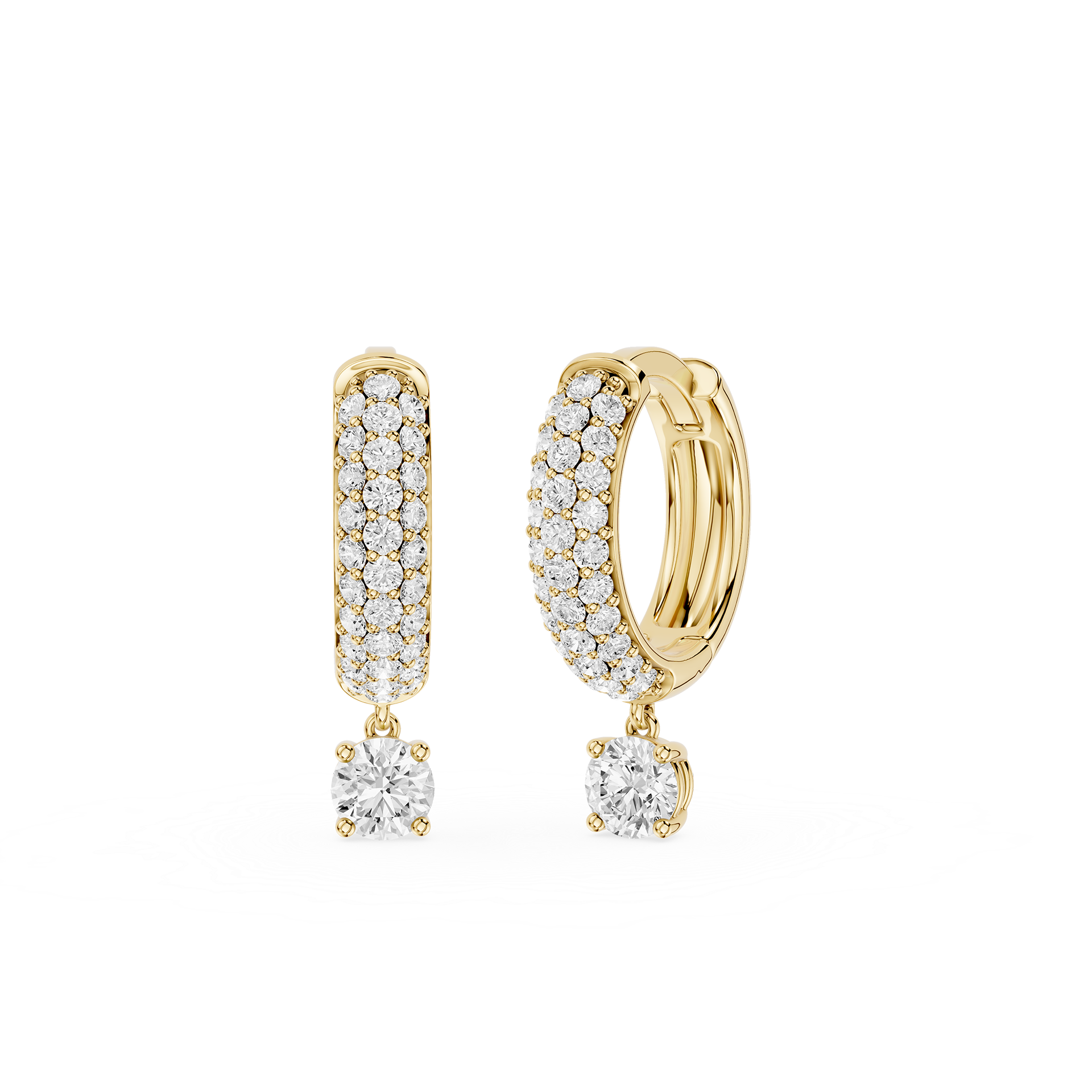 Diamond Drop Huggie Earrings with Lab Grown Diamonds