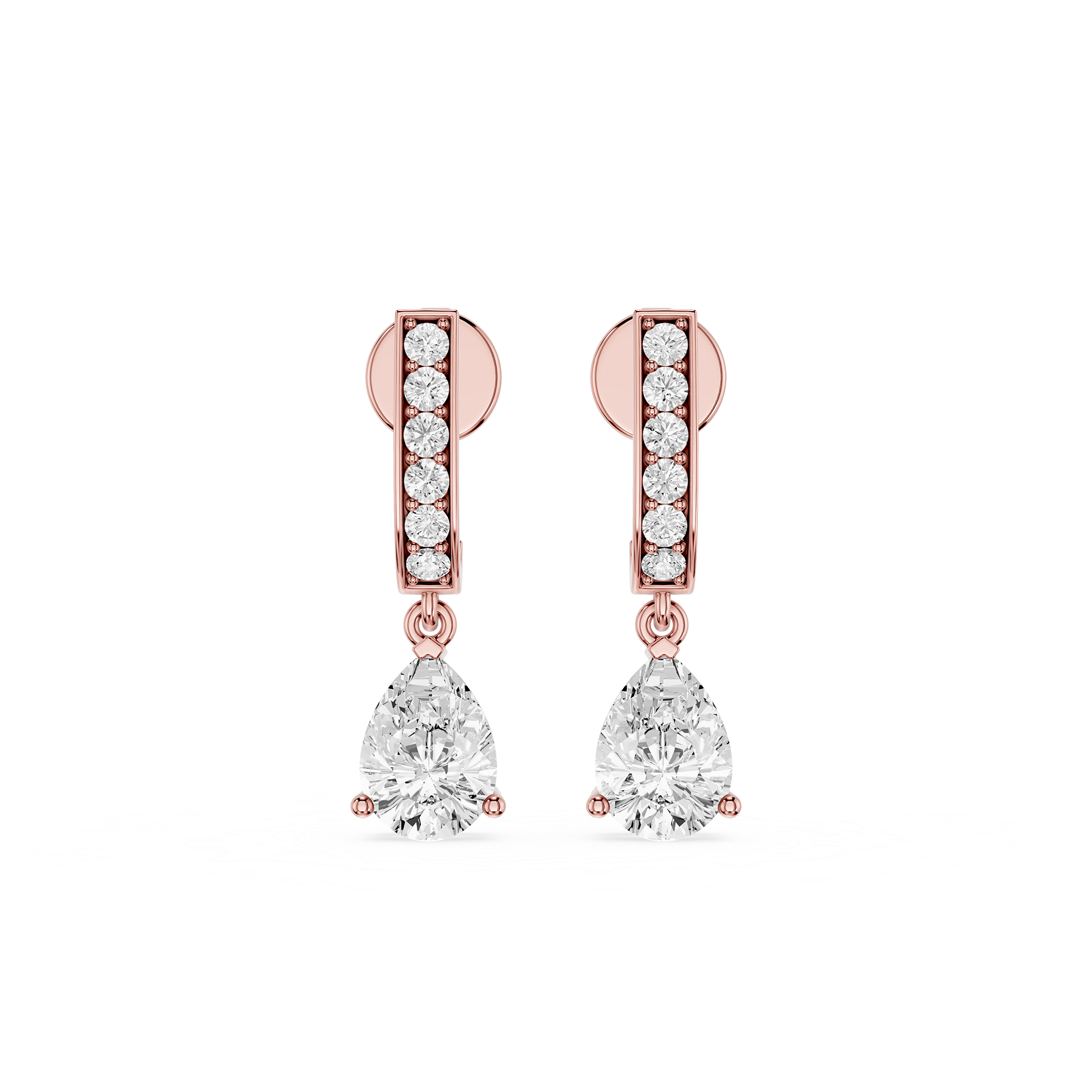 Pear Shape Lab Grown Diamond Drop Earrings for Women