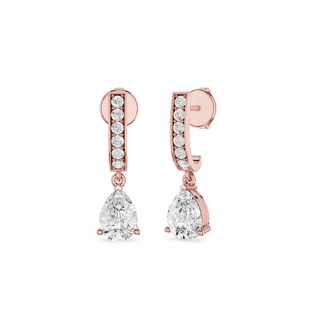 Pear Shape Lab Grown Diamond Drop Earrings for Women