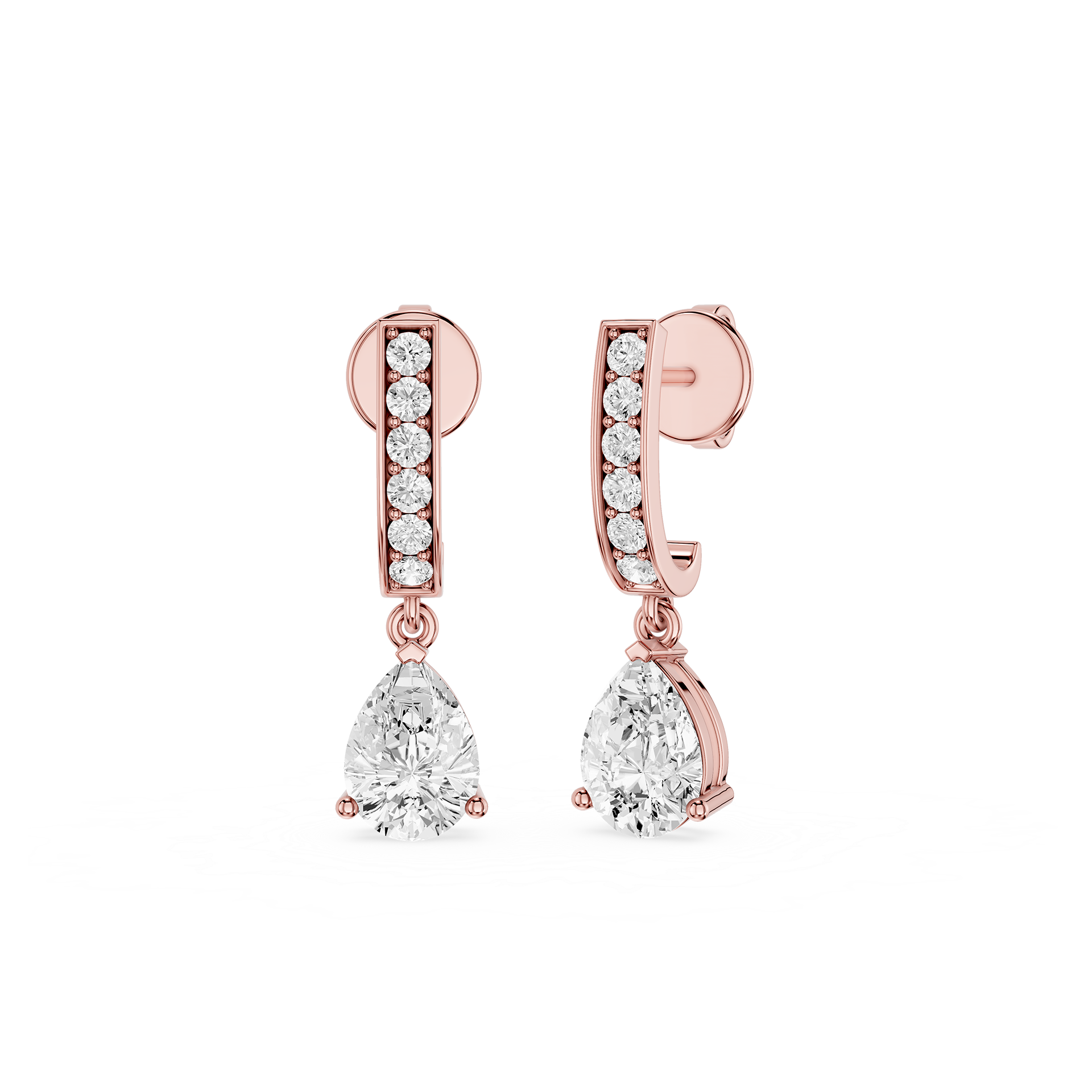 Pear Shape Lab Grown Diamond Drop Earrings for Women